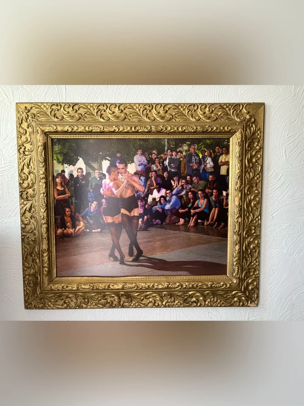 Gold Ornate Frame Wall Art Photograph - Tango Dance Scene - Picture 2 of 8